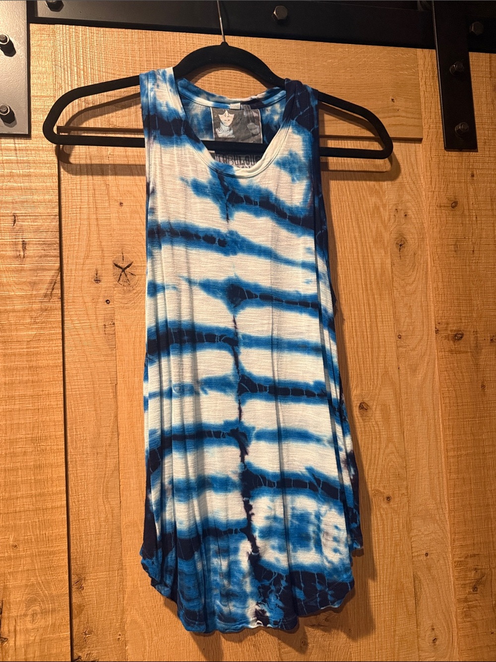 Young Fabulous & Broke Blue and White Tie-Dye Tank Top